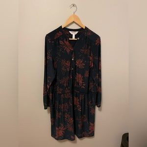 Dress, navy, floral, plus size
